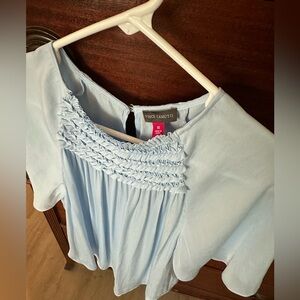 Vince Camuto baby blue flutter sleeve top